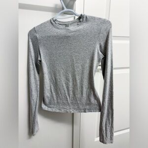 SKIMS Cotton Jersey Long-sleeve T-shirt in Heather Grey size S